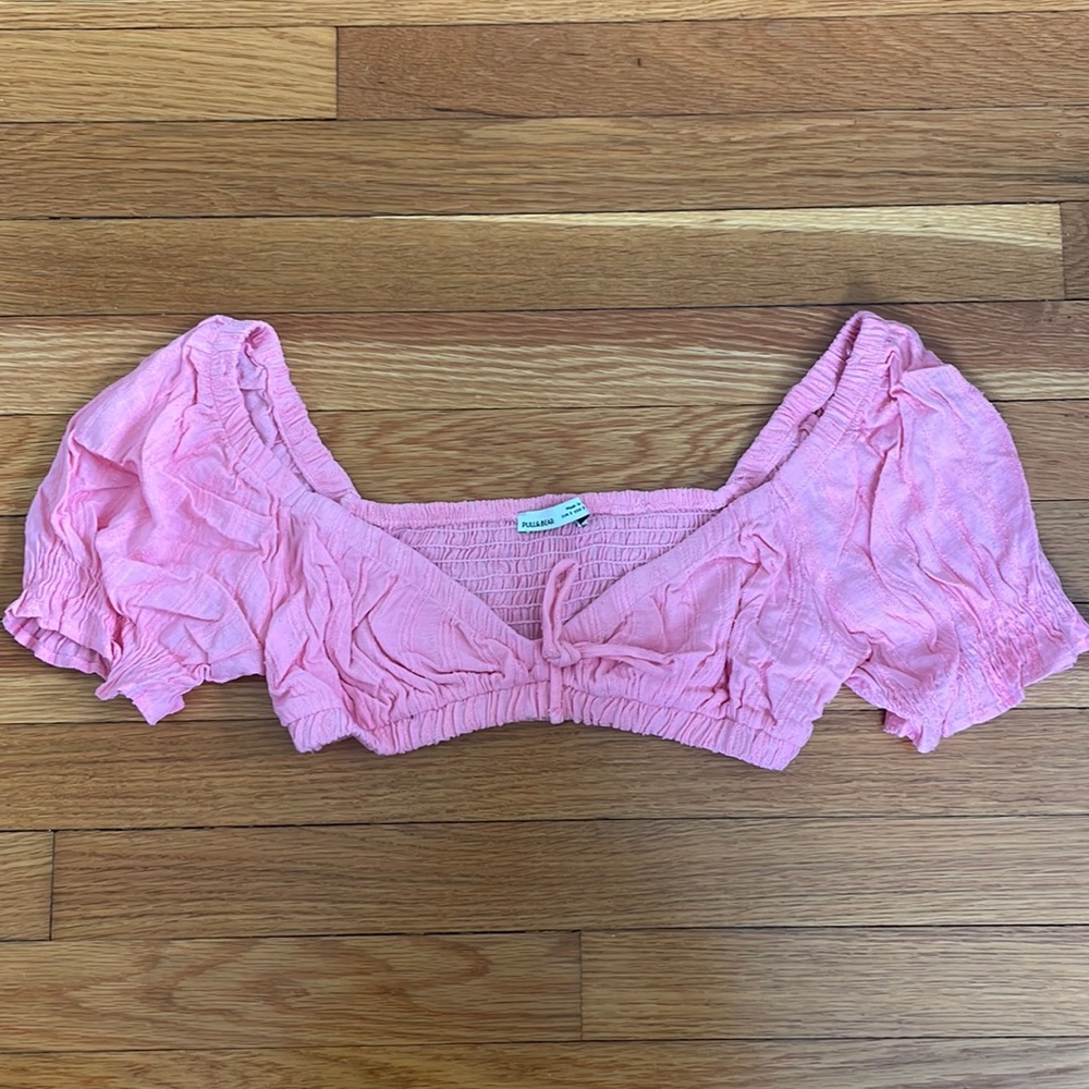 Pull & bear pink crop top